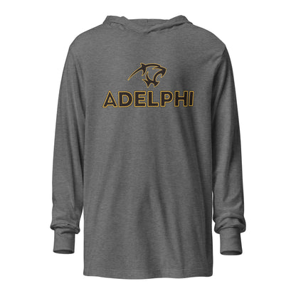 Performance | Hooded Long Sleeve T Shirt | Adelphi Womens Soccer | Apex Panther Logo