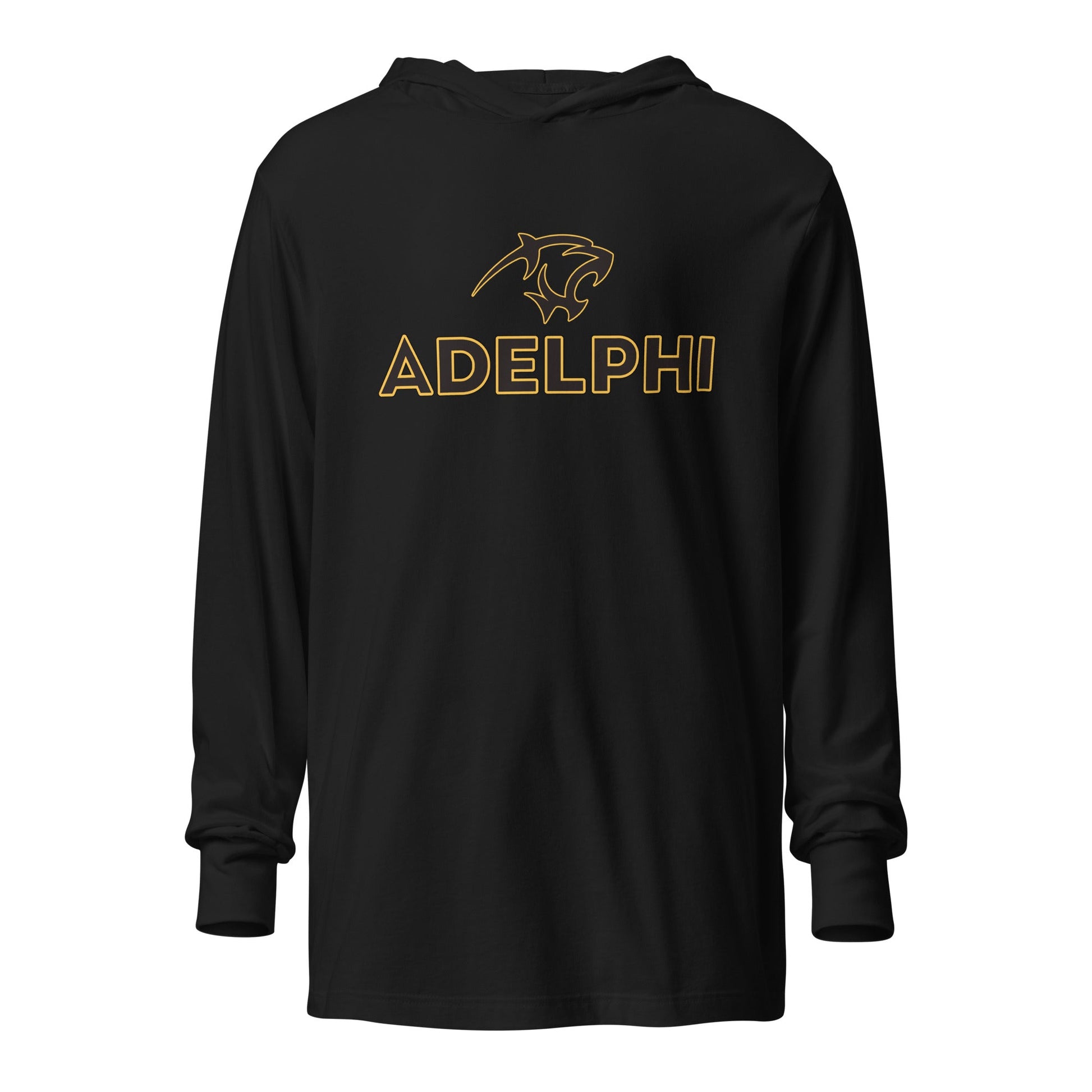 Performance | Hooded Long Sleeve T Shirt | Adelphi Womens Soccer | Apex Panther Logo