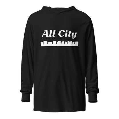 Performance | Hooded Long Sleeve T Shirt | All City Volleyball Club | Alt Logo
