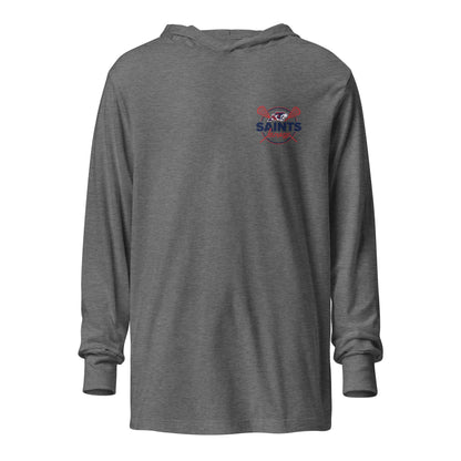 Performance | Hooded Long Sleeve T Shirt | All Saints Academy Lacrosse | Pocket Logo