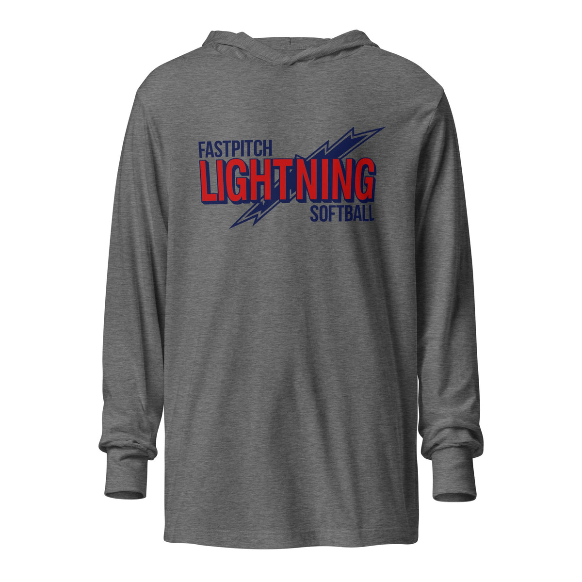 Performance | Hooded Long Sleeve T Shirt | Amherst Lightning Softball | Lightning Logo