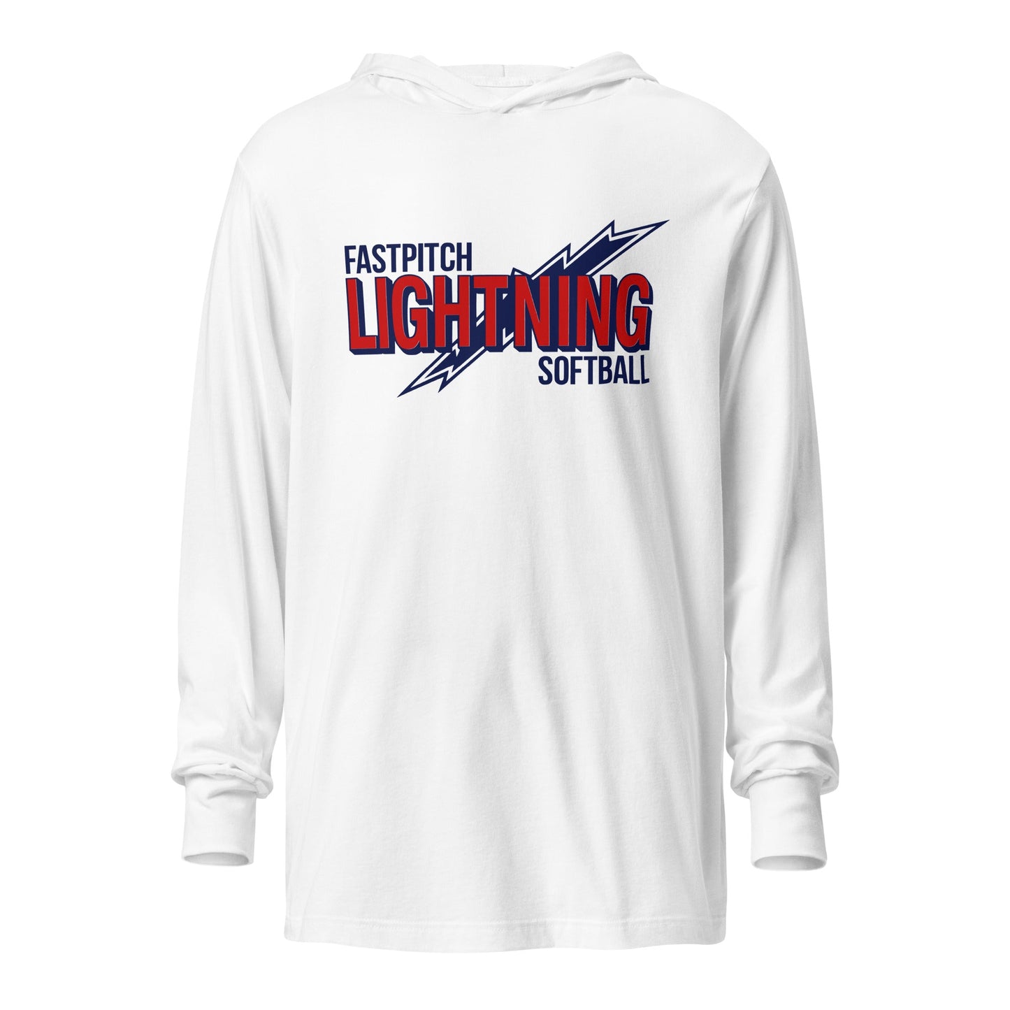 Performance | Hooded Long Sleeve T Shirt | Amherst Lightning Softball | Lightning Logo