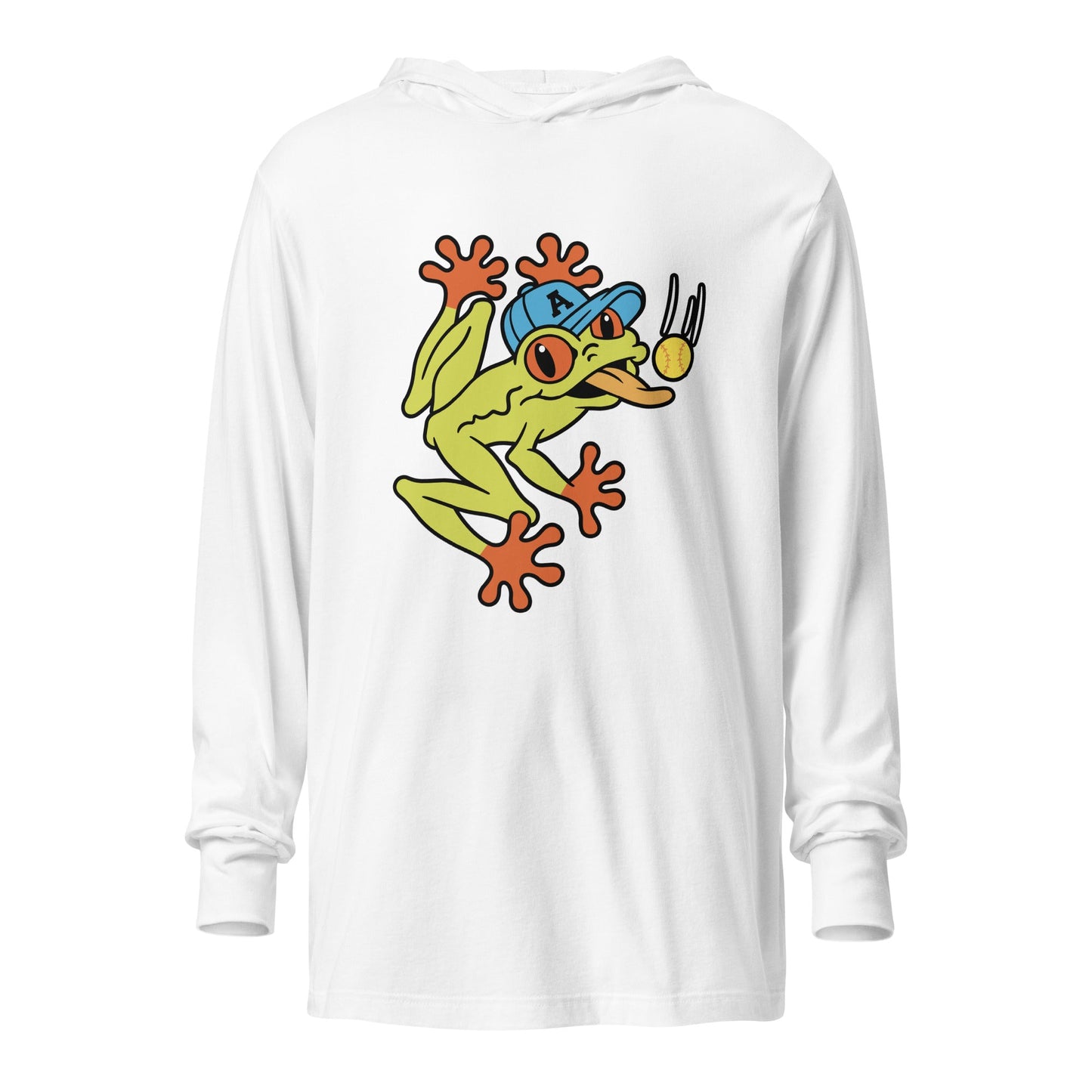 Performance | Hooded Long Sleeve T Shirt | Aquasox Softball | Mascot Logo