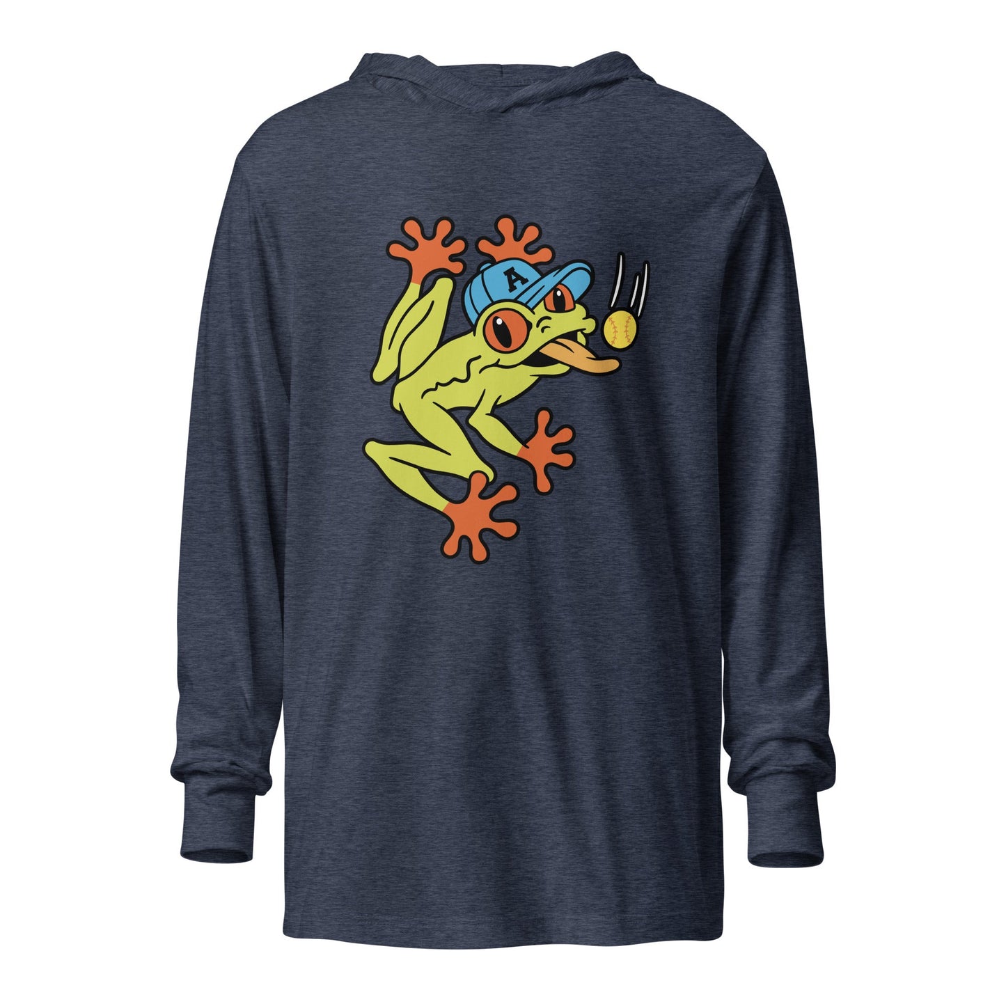 Performance | Hooded Long Sleeve T Shirt | Aquasox Softball | Mascot Logo