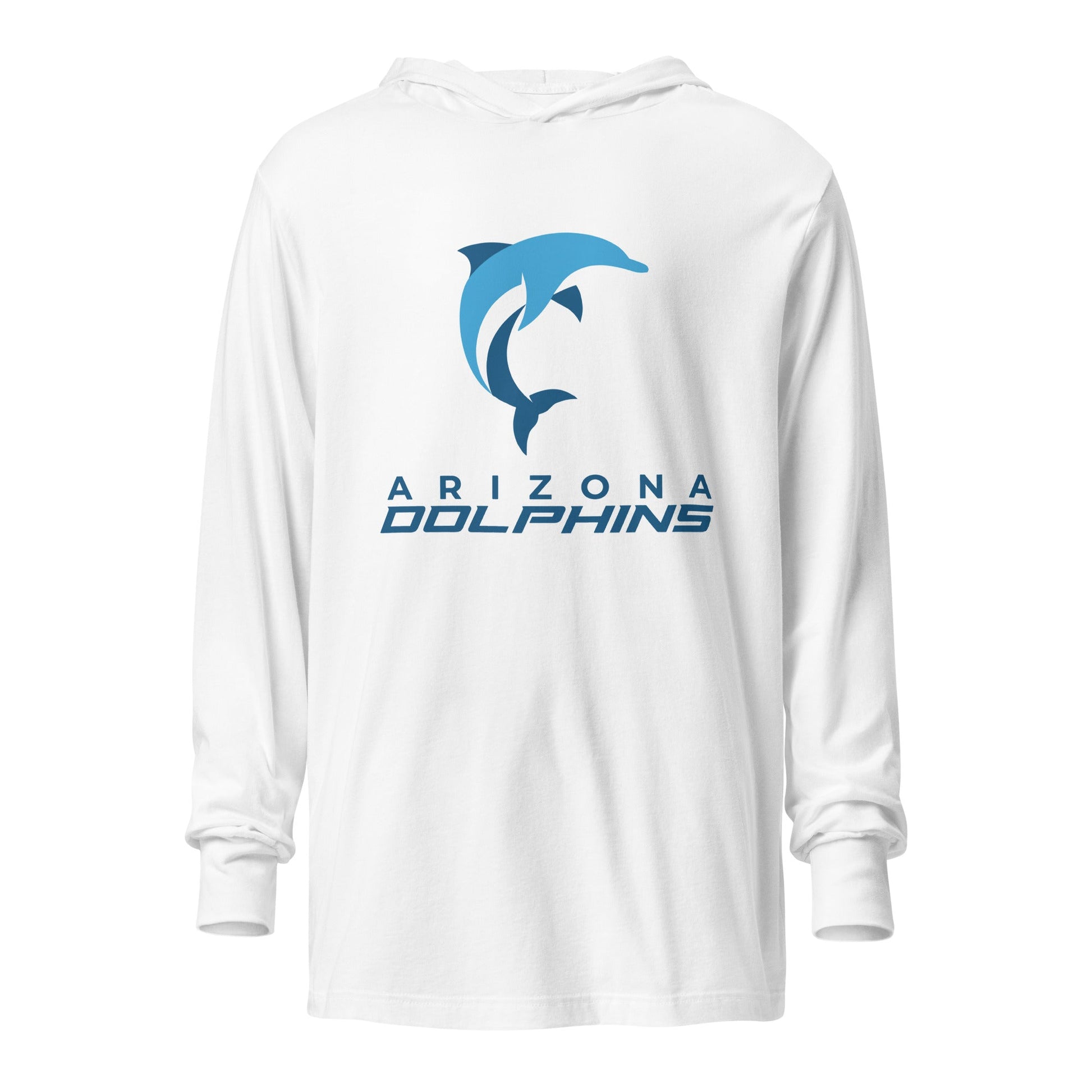 Performance | Hooded Long Sleeve T Shirt | Arizona Dolphins Swim Team | Wave Athletic Logo