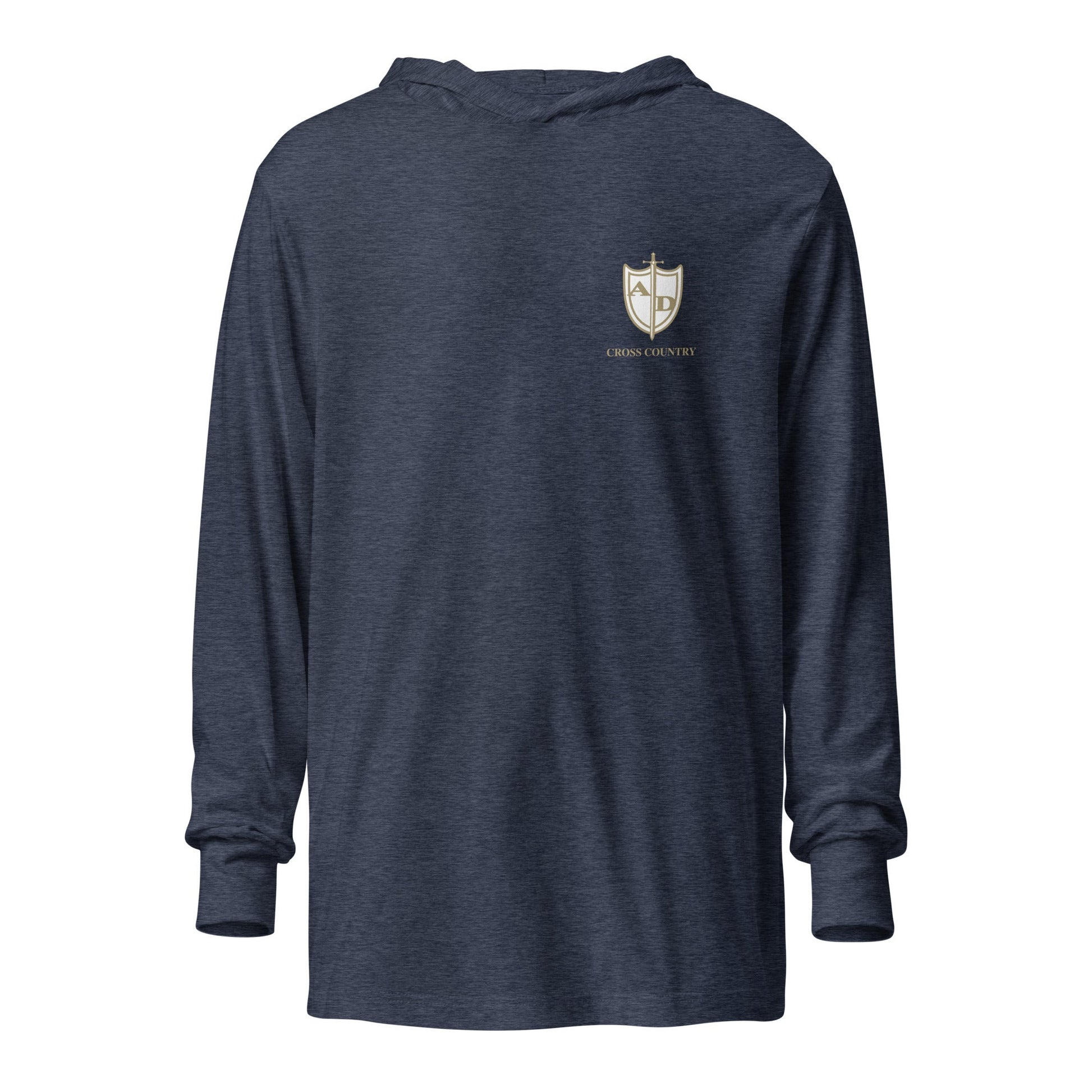 Performance | Hooded Long Sleeve T Shirt | Arma Dei Academy Cross Country | Shield Logo