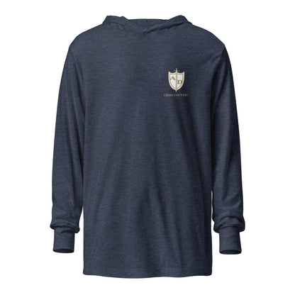 Performance | Hooded Long Sleeve T Shirt | Arma Dei Academy Cross Country | Shield Logo