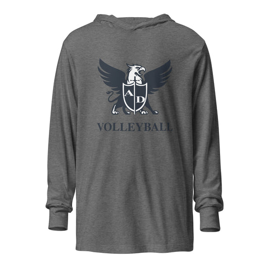 Performance | Hooded Long Sleeve T Shirt | Arma Dei Academy Volleyball | Griffin Logo