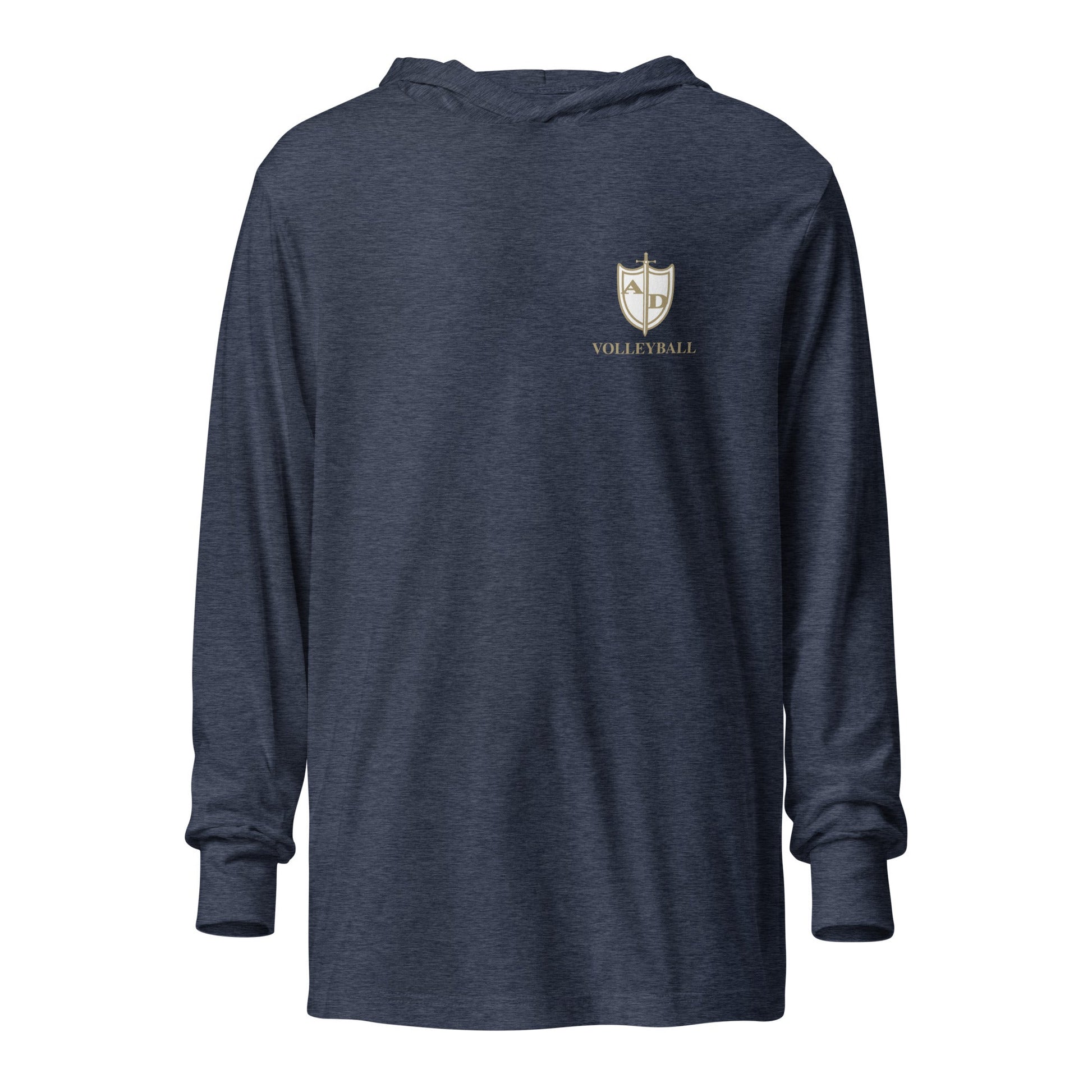 Performance | Hooded Long Sleeve T Shirt | Arma Dei Academy Volleyball | Shield Logo