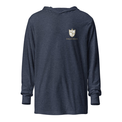 Performance | Hooded Long Sleeve T Shirt | Arma Dei Academy Volleyball | Shield Logo