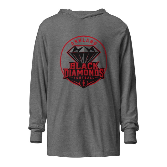 Performance | Hooded Long Sleeve T Shirt | Ashland Black Diamonds | Badge Logo