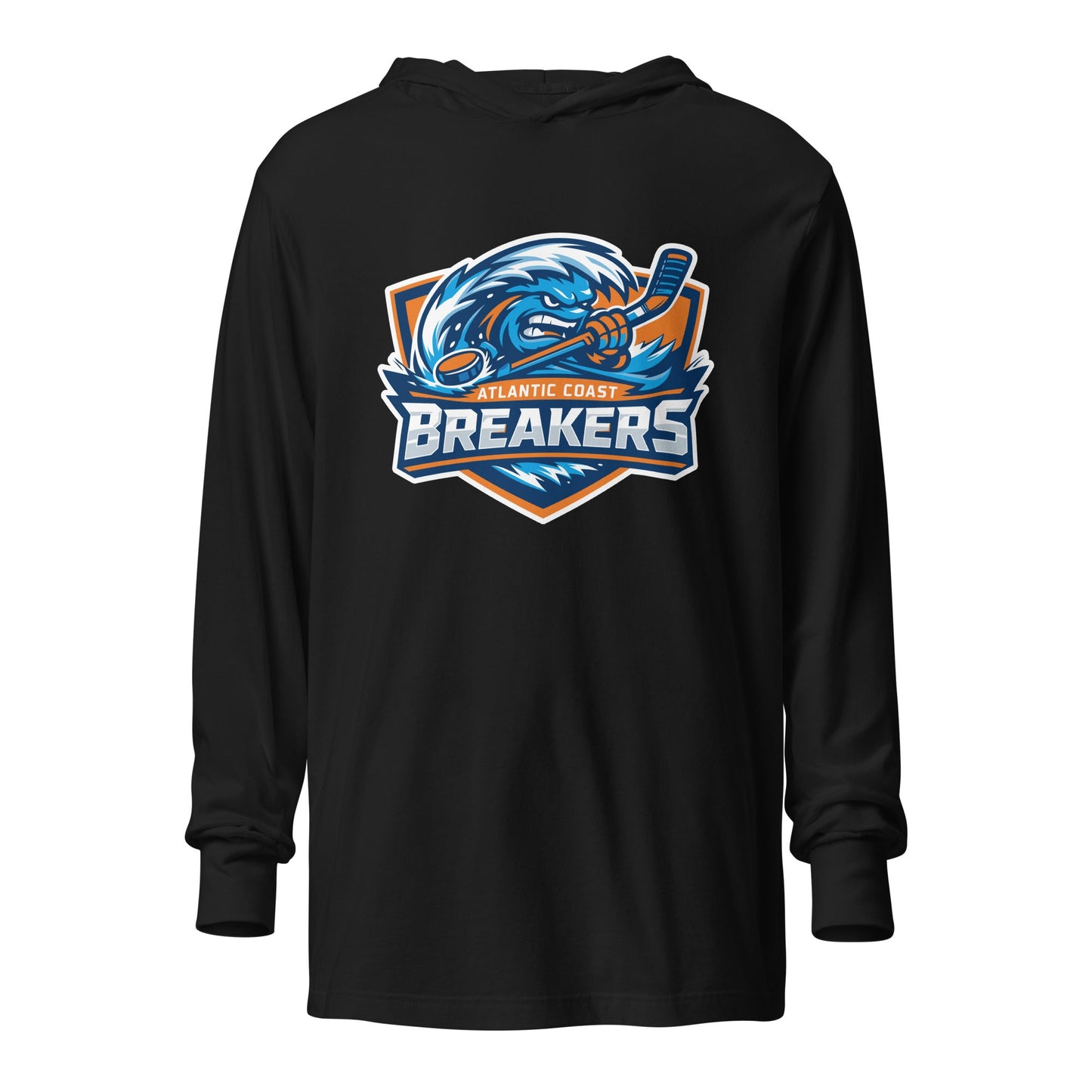 Performance | Hooded Long Sleeve T Shirt | Atlantic Coast Breakers Hockey | Mascot Shield Logo