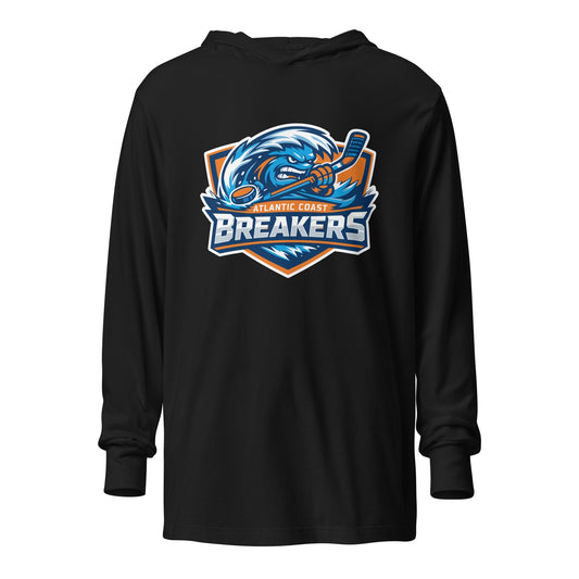 Performance | Hooded Long Sleeve T Shirt | Atlantic Coast Breakers Hockey | Mascot Shield Logo