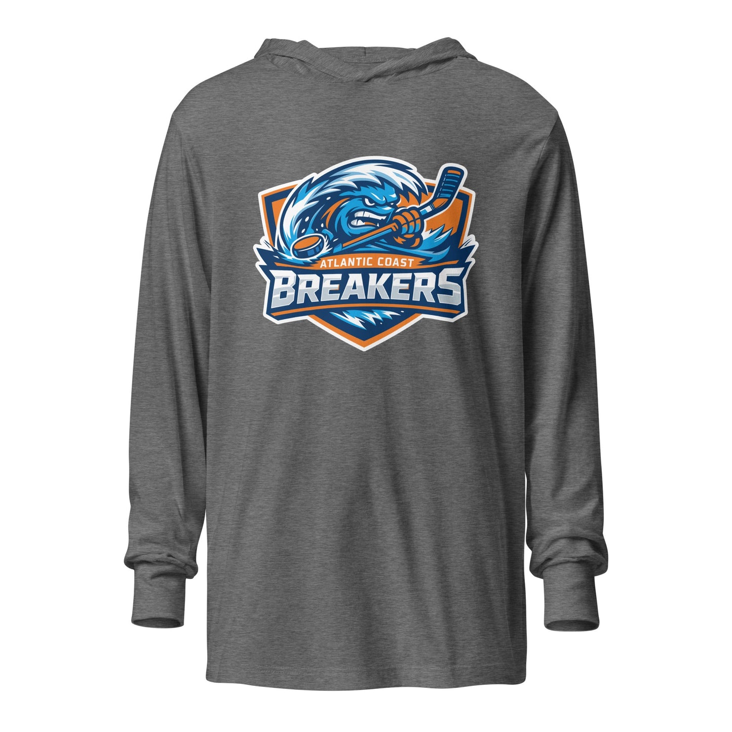 Performance | Hooded Long Sleeve T Shirt | Atlantic Coast Breakers Hockey | Mascot Shield Logo