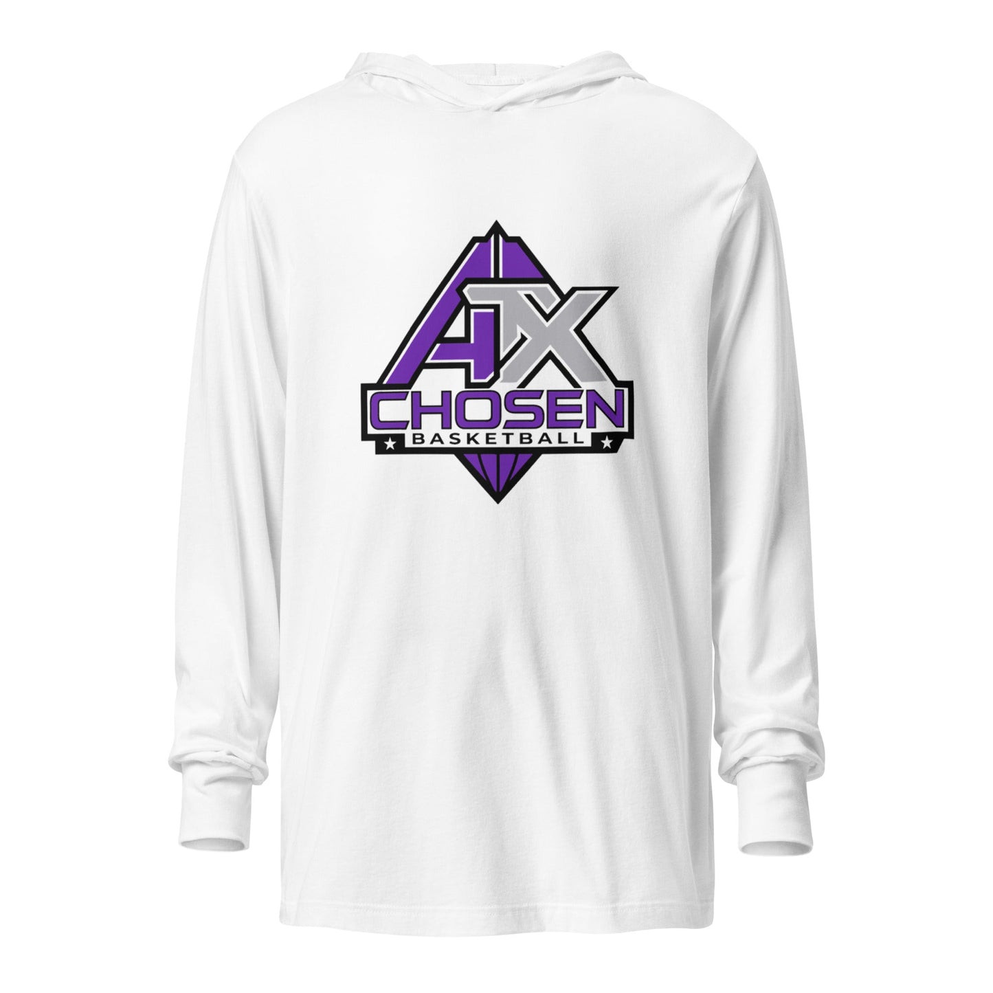 Performance | Hooded Long Sleeve T Shirt | ATX CHOSEN Basketball | Icon Logo