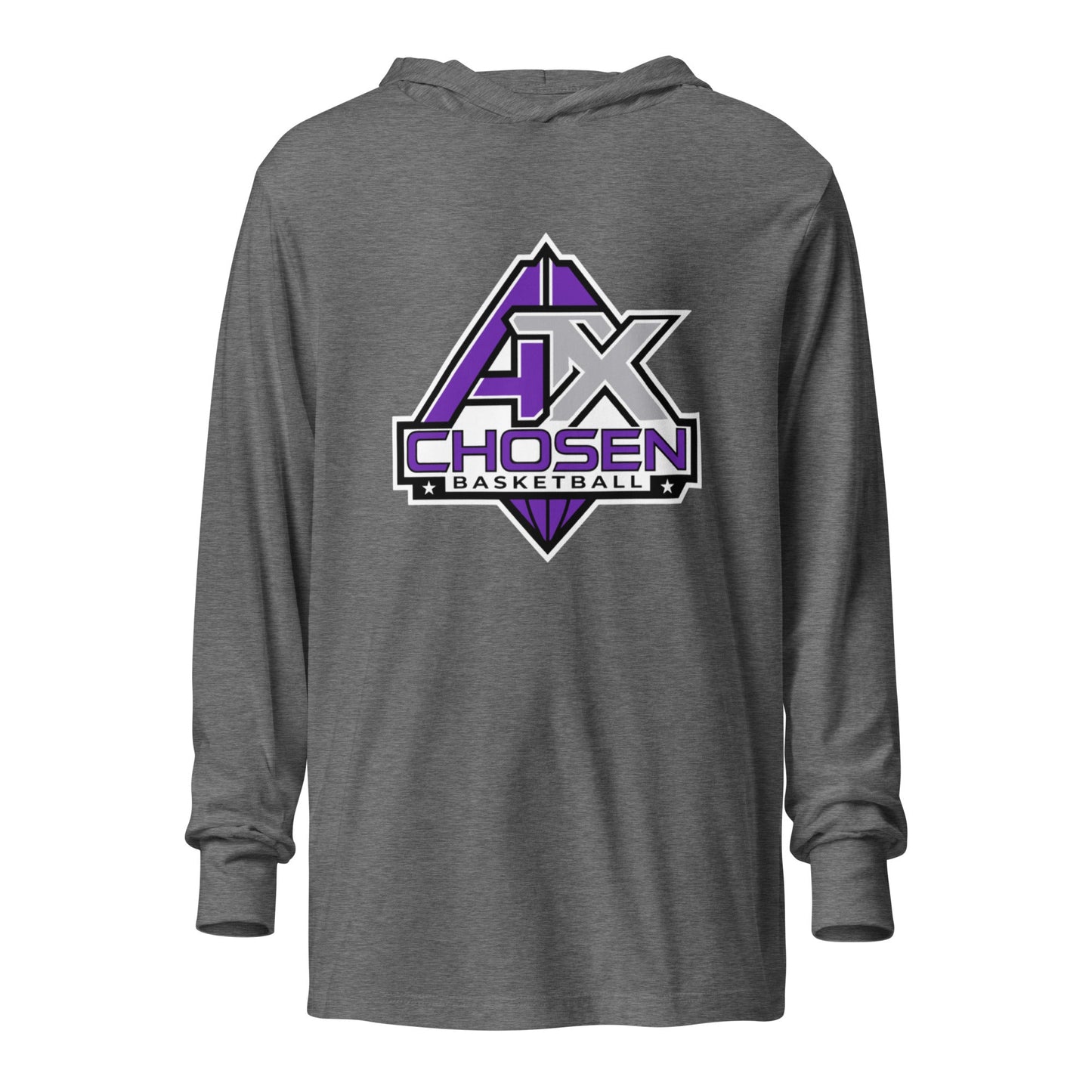 Performance | Hooded Long Sleeve T Shirt | ATX CHOSEN Basketball | Icon Logo