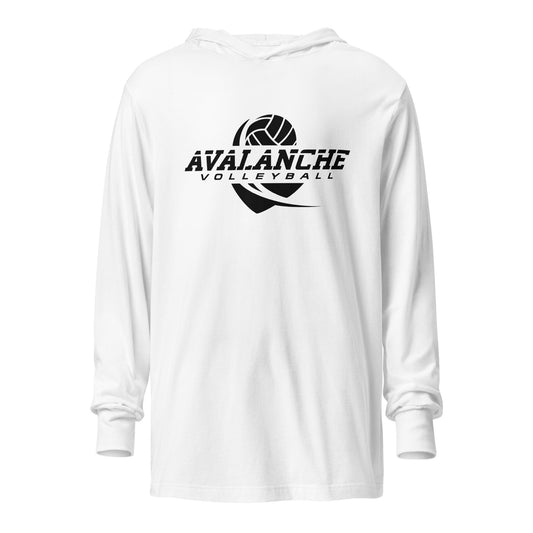 Performance | Hooded Long Sleeve T Shirt | Avalanche Volleyball Club | Crest Logo