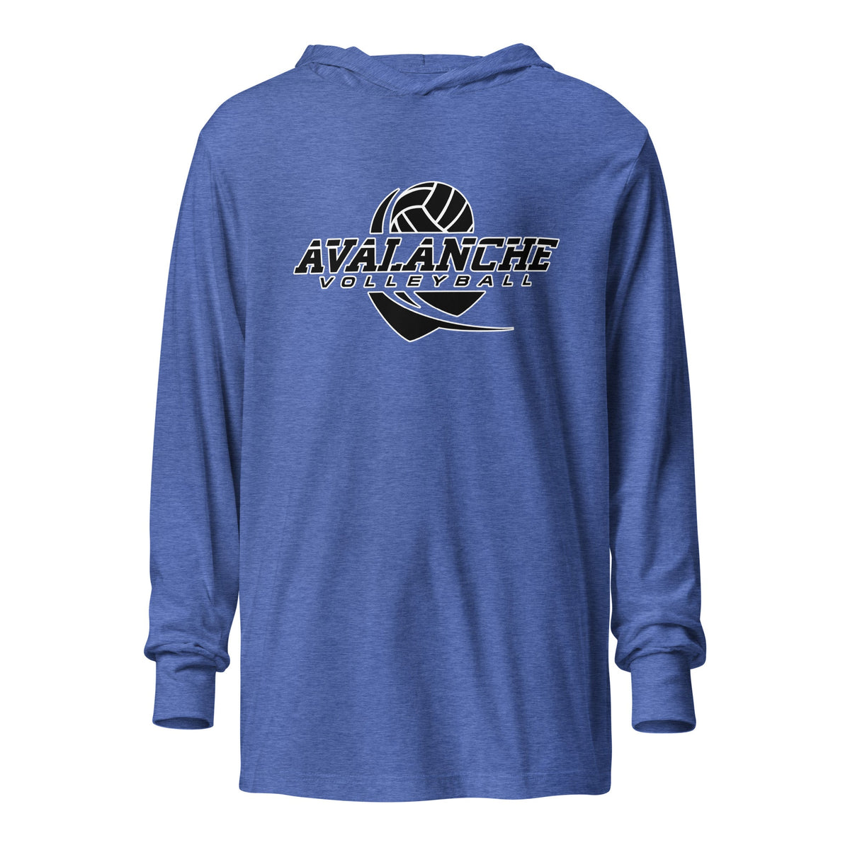 Performance | Hooded Long Sleeve T Shirt | Avalanche Volleyball Club | Crest Logo