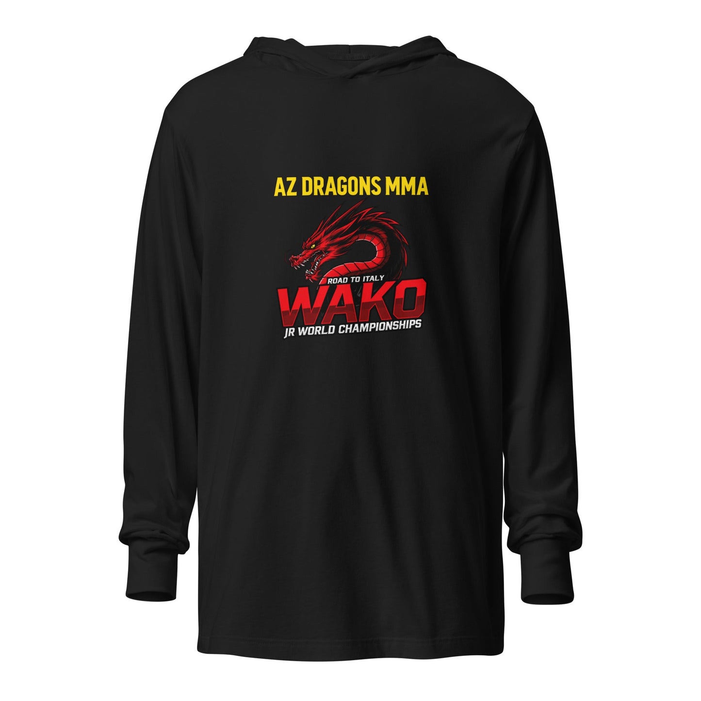 Performance | Hooded Long Sleeve T Shirt | AZ DRAGONS MMA | Vanguard Logo