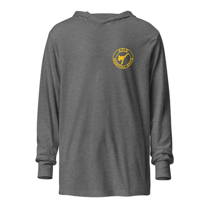 Performance | Hooded Long Sleeve T Shirt | Azle Martial Arts | Dojo Roundel Logo