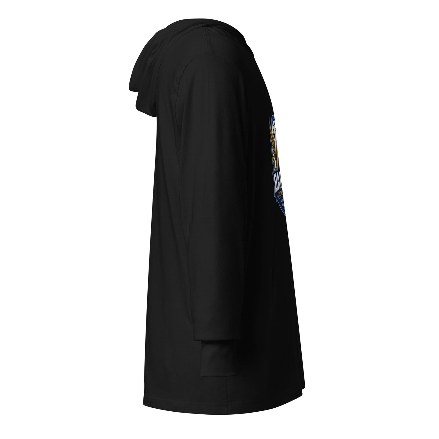 Performance | Hooded Long Sleeve T Shirt | Bailey Baseball Academy | Shield Logo