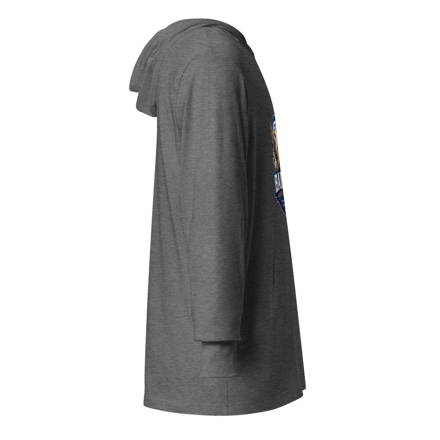 Performance | Hooded Long Sleeve T Shirt | Bailey Baseball Academy | Shield Logo