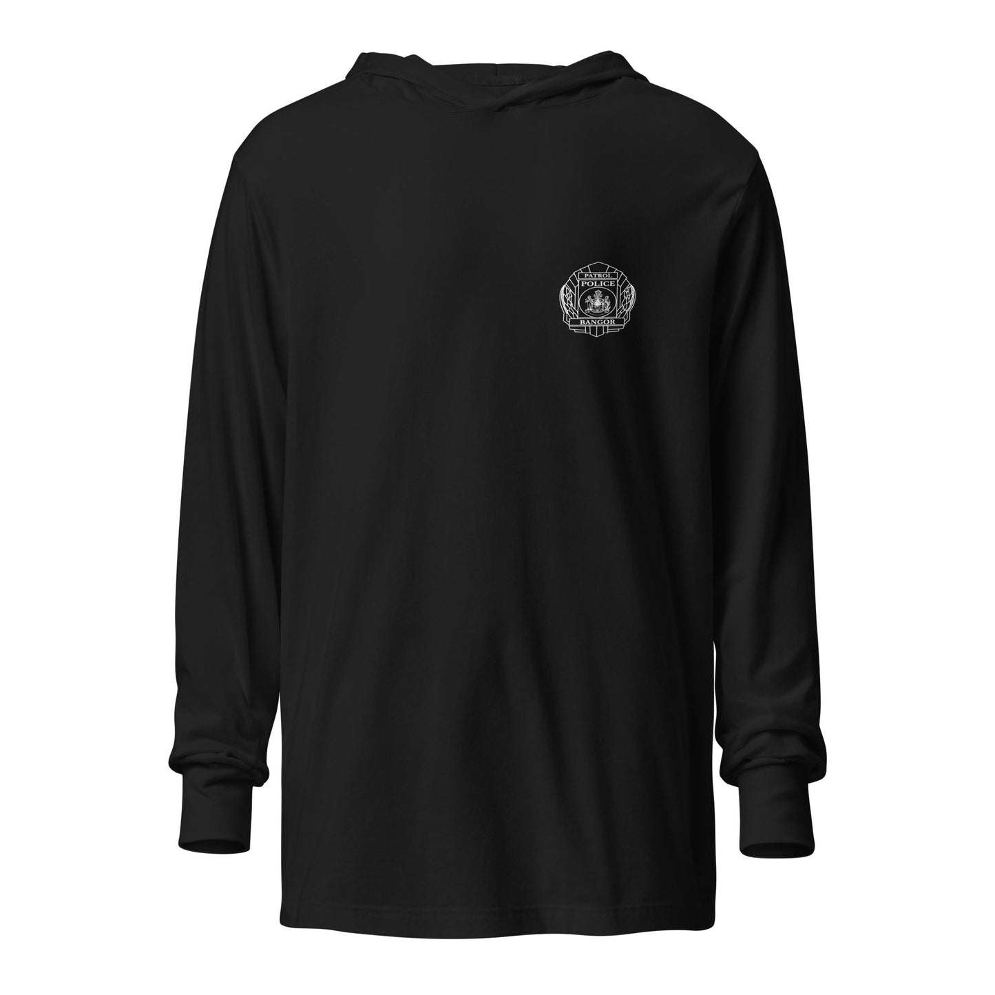 Performance | Hooded Long Sleeve T Shirt | Bangor PD | Badge Logo