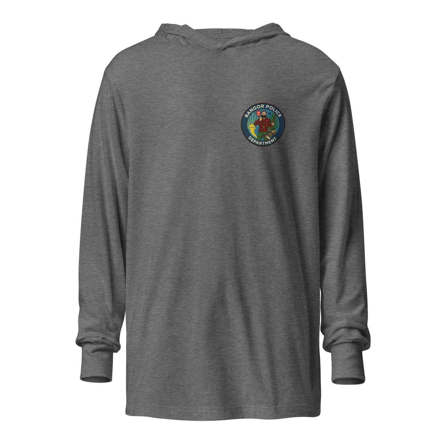 Performance | Hooded Long Sleeve T Shirt | Bangor PD | Pocket Logo