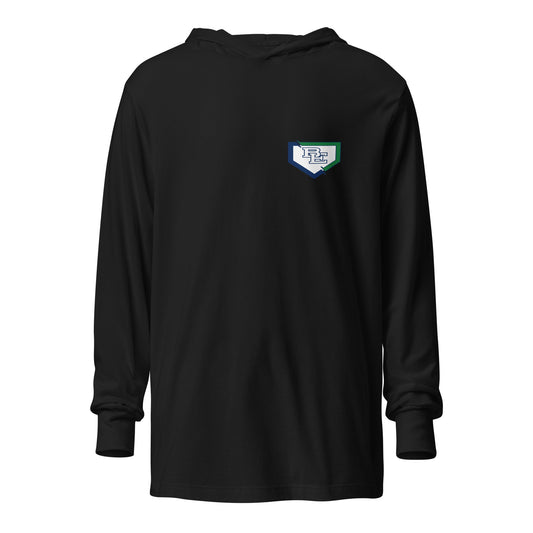 Performance | Hooded Long Sleeve T Shirt | BE Softball | Plate Logo