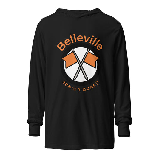 Performance | Hooded Long Sleeve T Shirt | Belleville Community Guard Programs | Crest Logo
