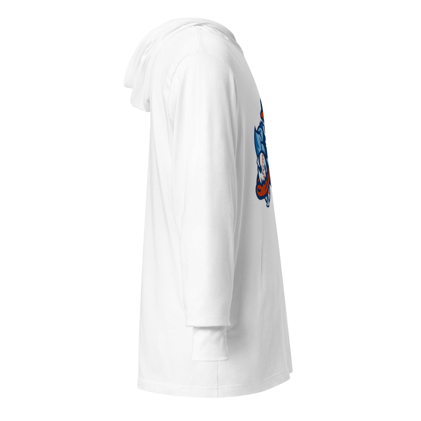 Performance | Hooded Long Sleeve T Shirt | Bellport BlueClaws | Mascot Logo