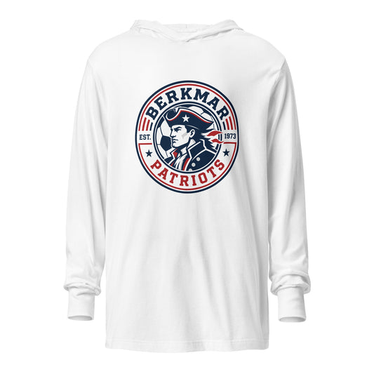 Performance | Hooded Long Sleeve T Shirt | Berkmar High School Soccer | Badge Logo