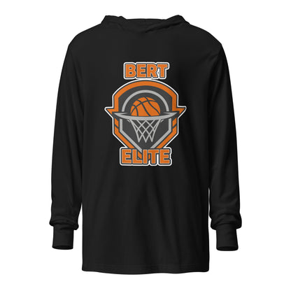 Performance | Hooded Long Sleeve T Shirt | Bert Elite AAU | Hoop Badge Logo