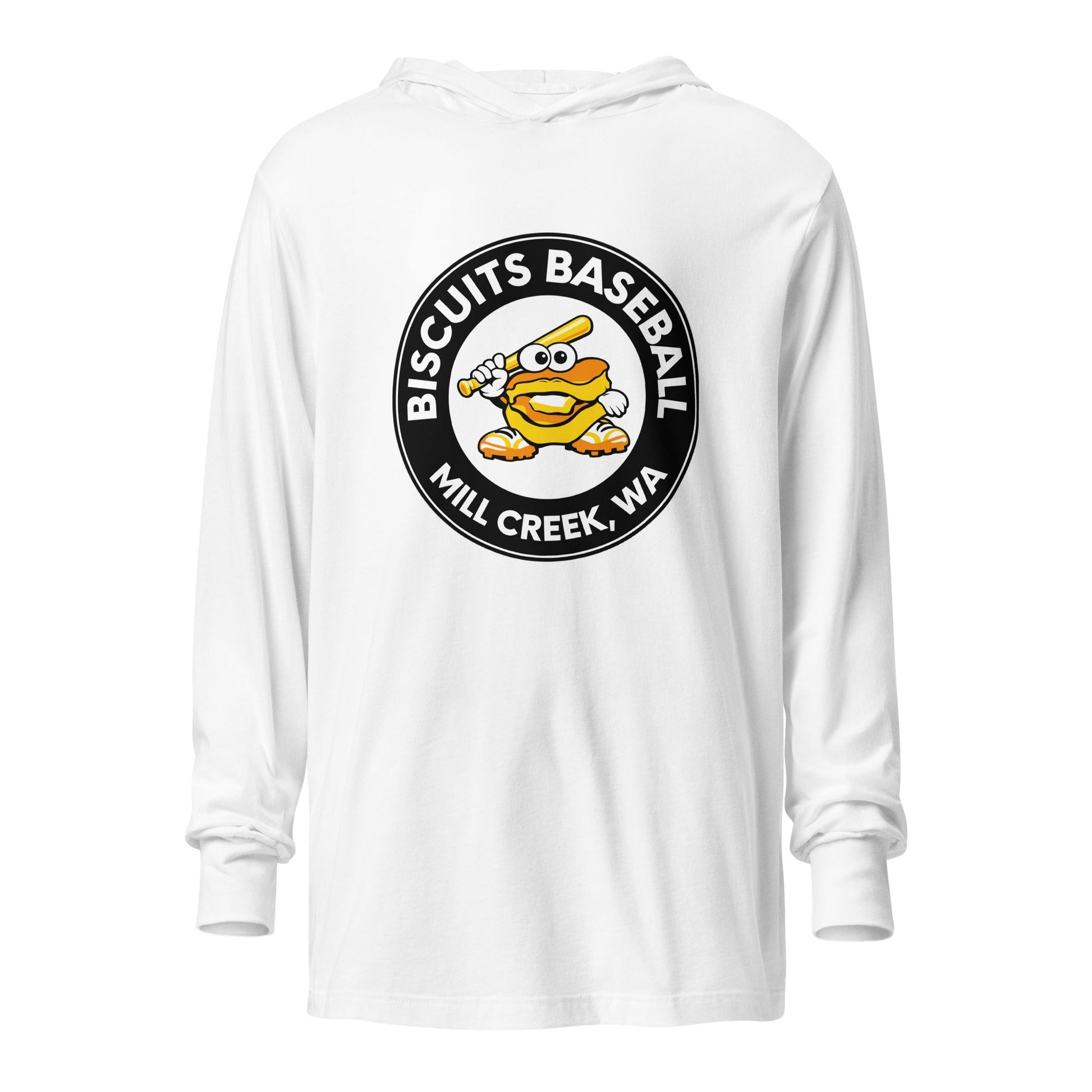 Performance | Hooded Long Sleeve T Shirt | Biscuits Baseball MCLL | Mascot Logo