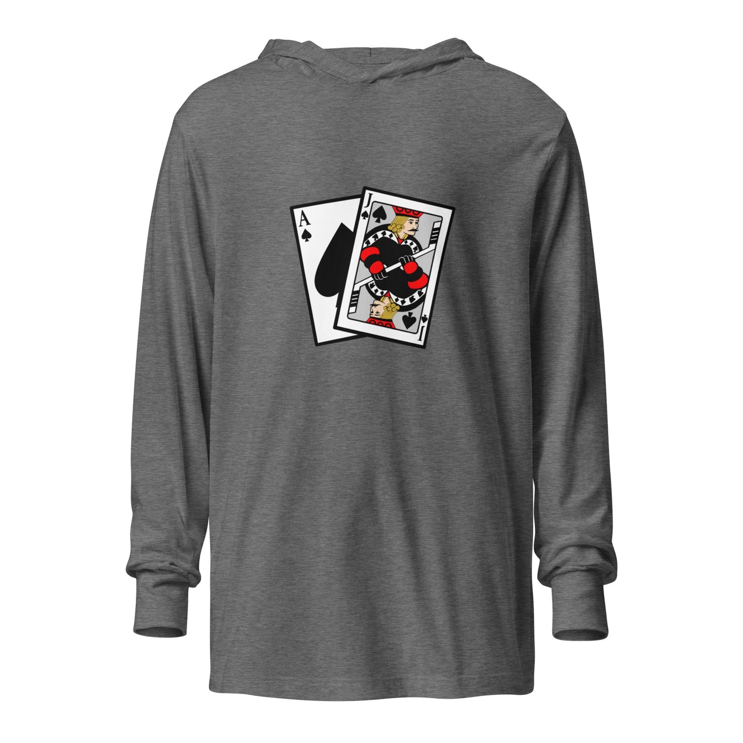 Performance | Hooded Long Sleeve T Shirt | Blackjack’s Roller Hockey | Royal Spade Crest Logo
