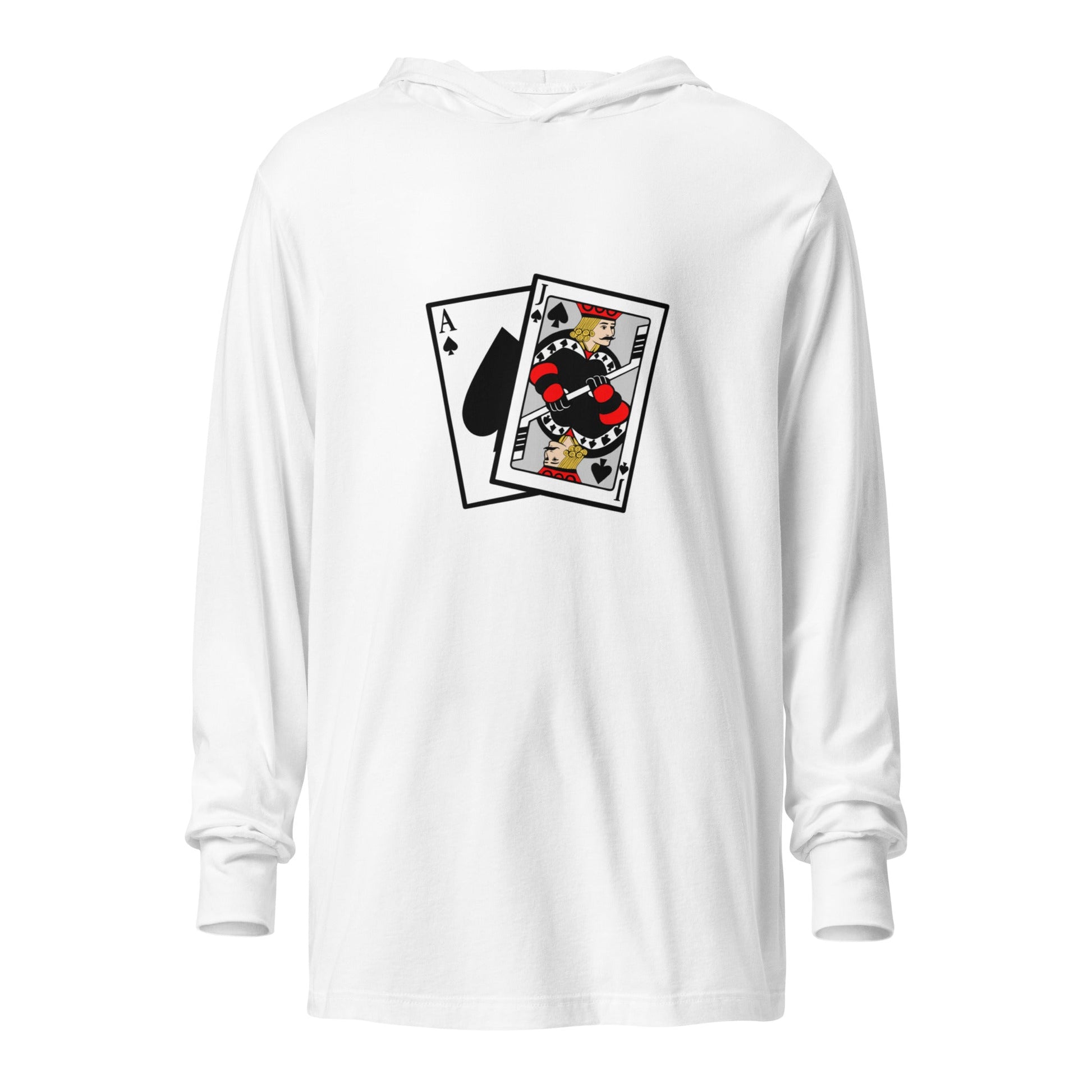 Performance | Hooded Long Sleeve T Shirt | Blackjack’s Roller Hockey | Royal Spade Crest Logo