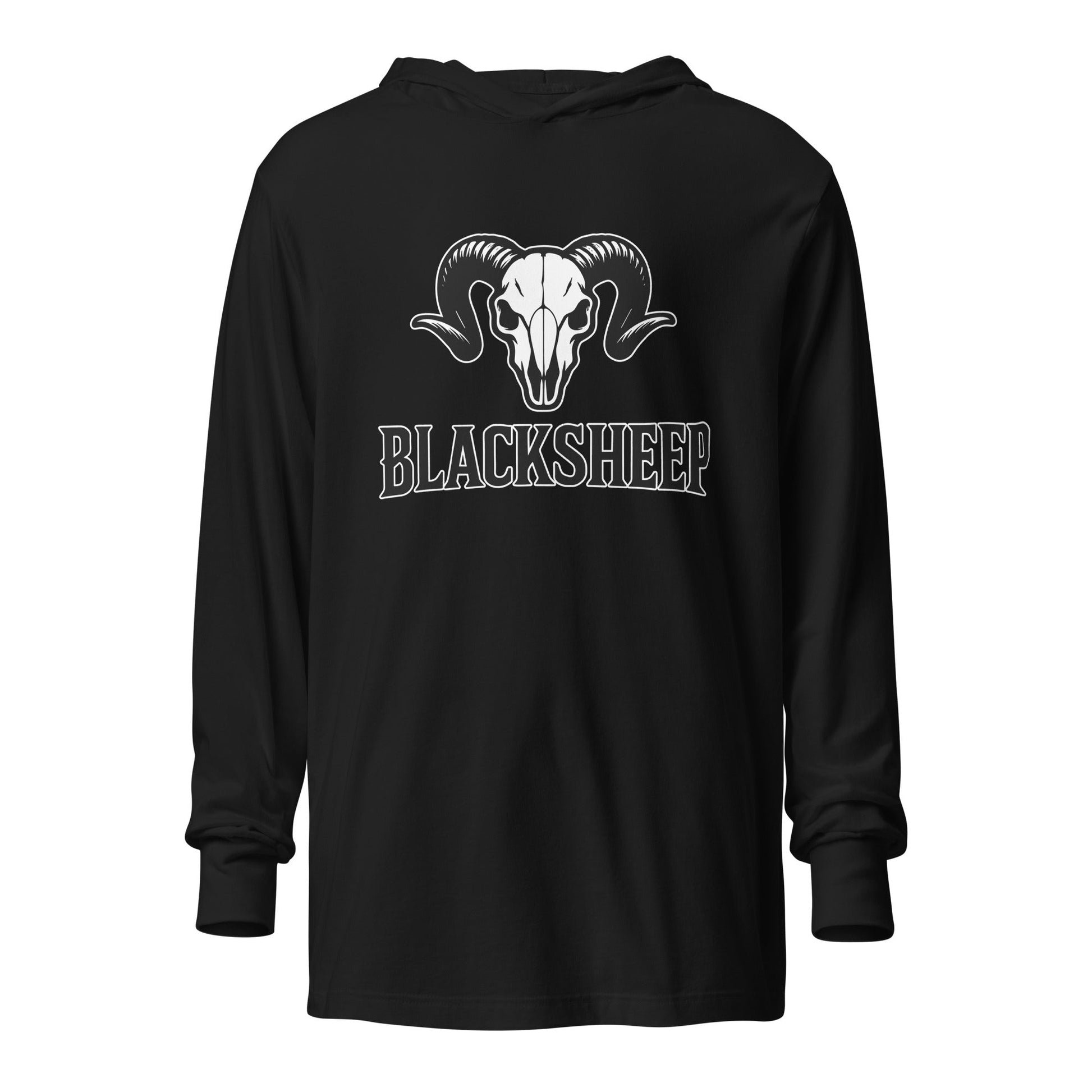 Performance | Hooded Long Sleeve T Shirt | Blacksheep Softball | Emblem Logo