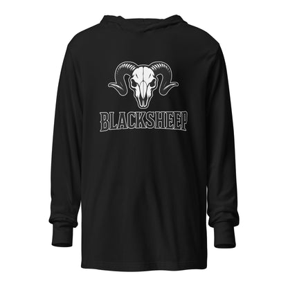 Performance | Hooded Long Sleeve T Shirt | Blacksheep Softball | Emblem Logo
