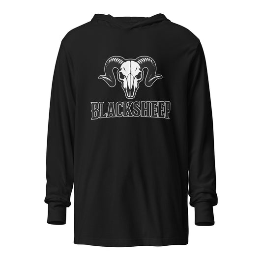 Performance | Hooded Long Sleeve T Shirt | Blacksheep Softball | Emblem Logo
