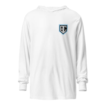 Performance | Hooded Long Sleeve T Shirt | Blue Collar Softball 2034 | Emblem Logo