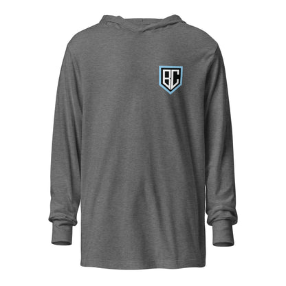 Performance | Hooded Long Sleeve T Shirt | Blue Collar Softball 2034 | Emblem Logo