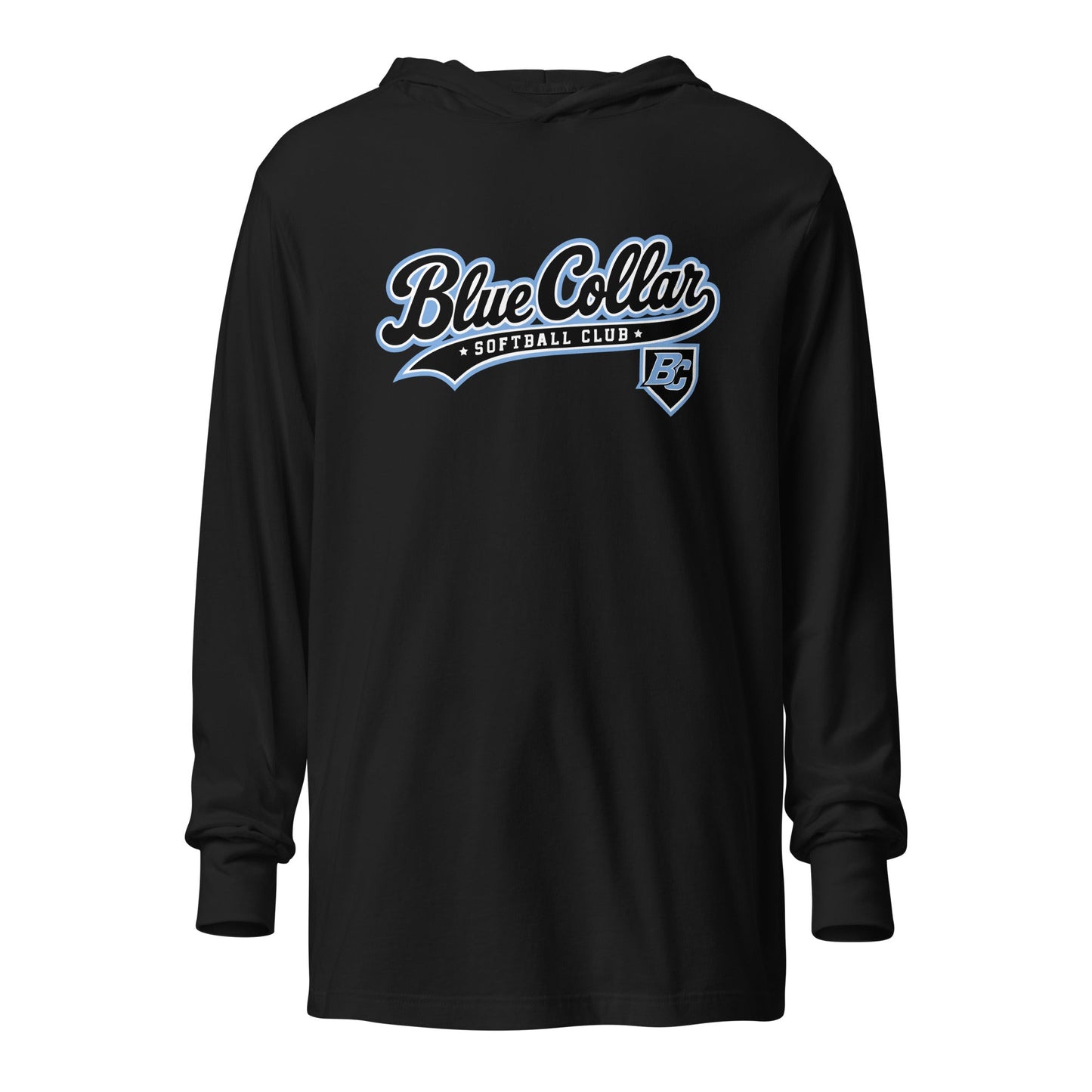 Performance | Hooded Long Sleeve T Shirt | Blue Collar Softball 2034 | Foundry Logo
