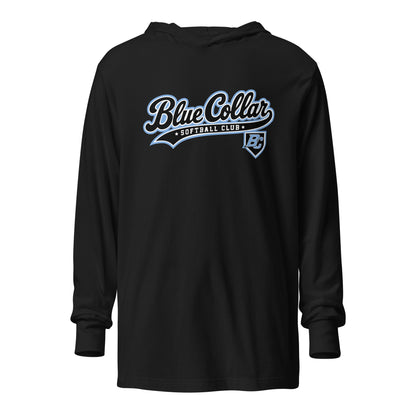 Performance | Hooded Long Sleeve T Shirt | Blue Collar Softball 2034 | Foundry Logo