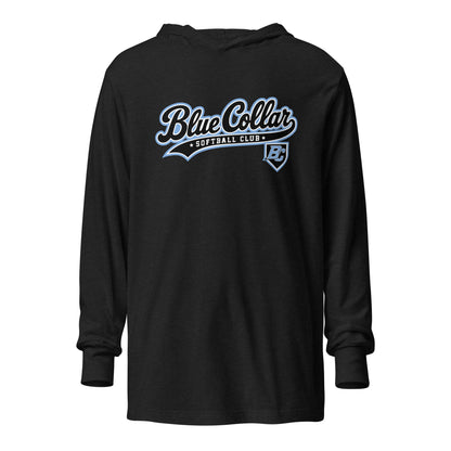 Performance | Hooded Long Sleeve T Shirt | Blue Collar Softball 2034 | Foundry Logo