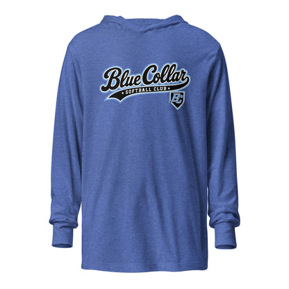 Performance | Hooded Long Sleeve T Shirt | Blue Collar Softball 2034 | Foundry Logo