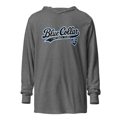 Performance | Hooded Long Sleeve T Shirt | Blue Collar Softball 2034 | Foundry Logo
