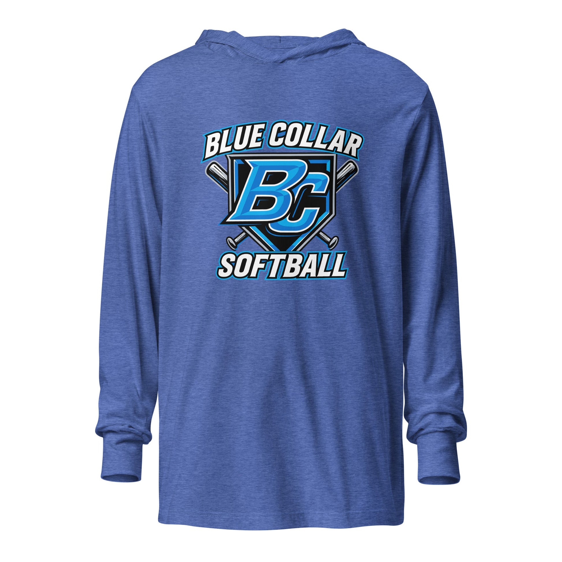Performance | Hooded Long Sleeve T Shirt | Blue Collar Softball 2034 | Shield Logo