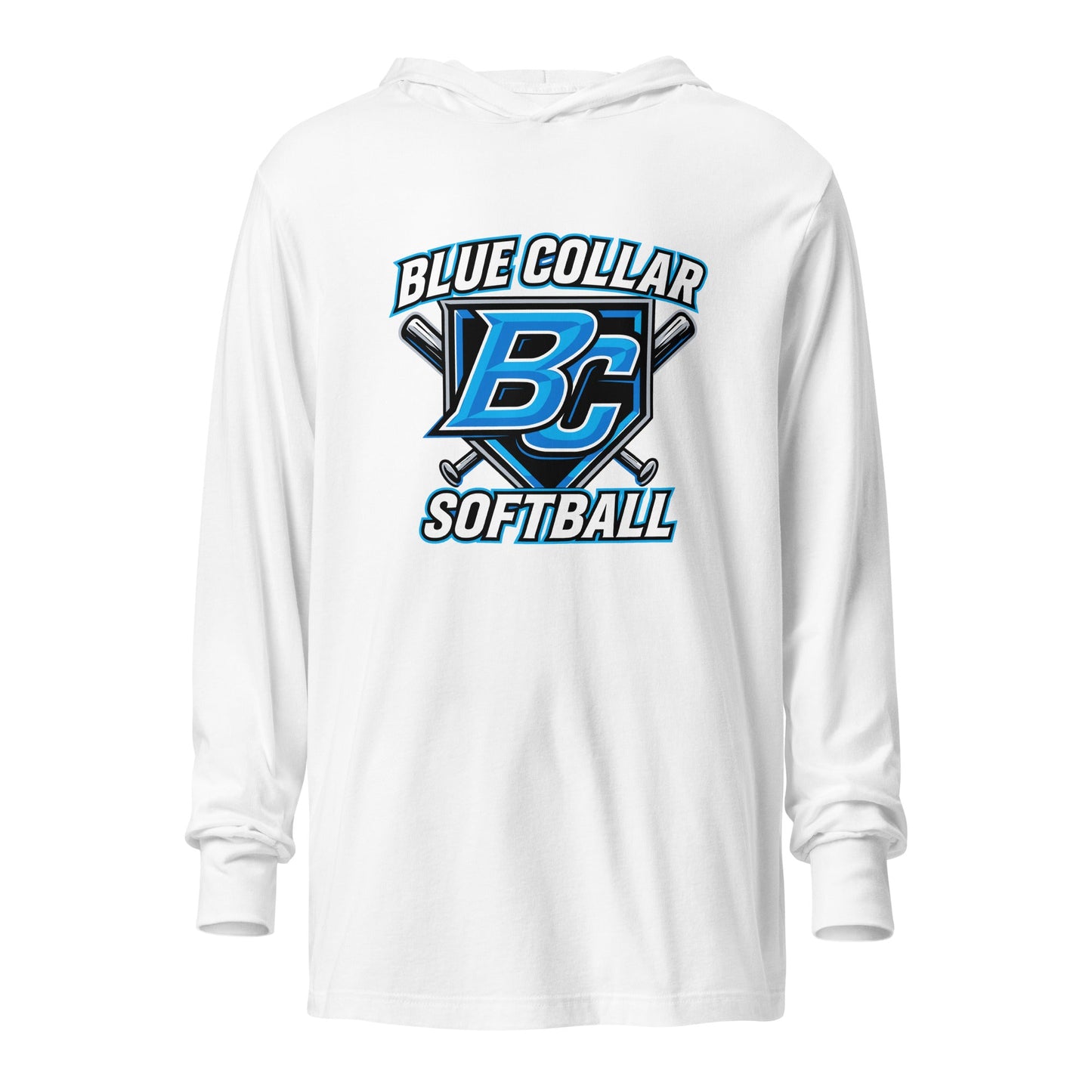 Performance | Hooded Long Sleeve T Shirt | Blue Collar Softball 2034 | Shield Logo