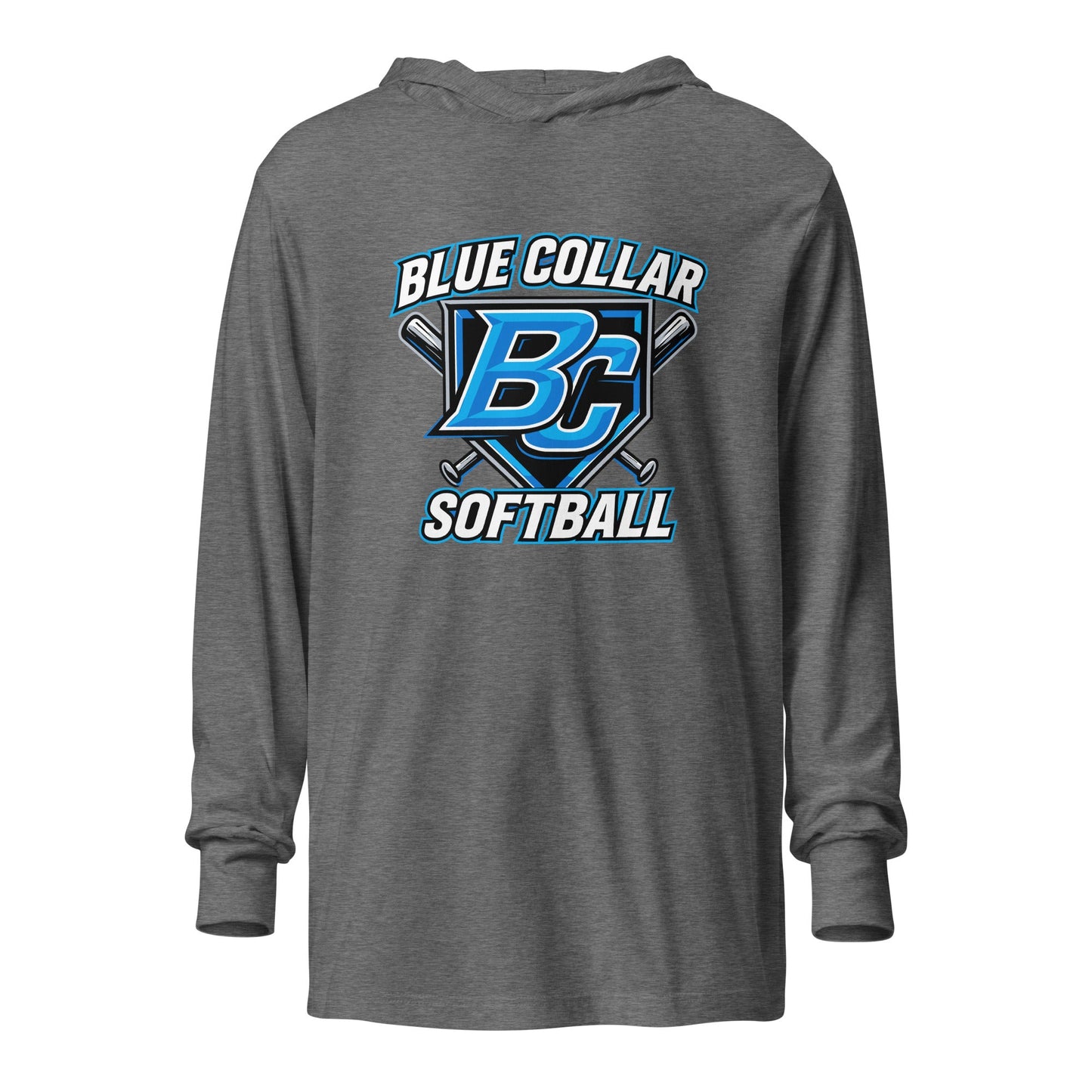 Performance | Hooded Long Sleeve T Shirt | Blue Collar Softball 2034 | Shield Logo