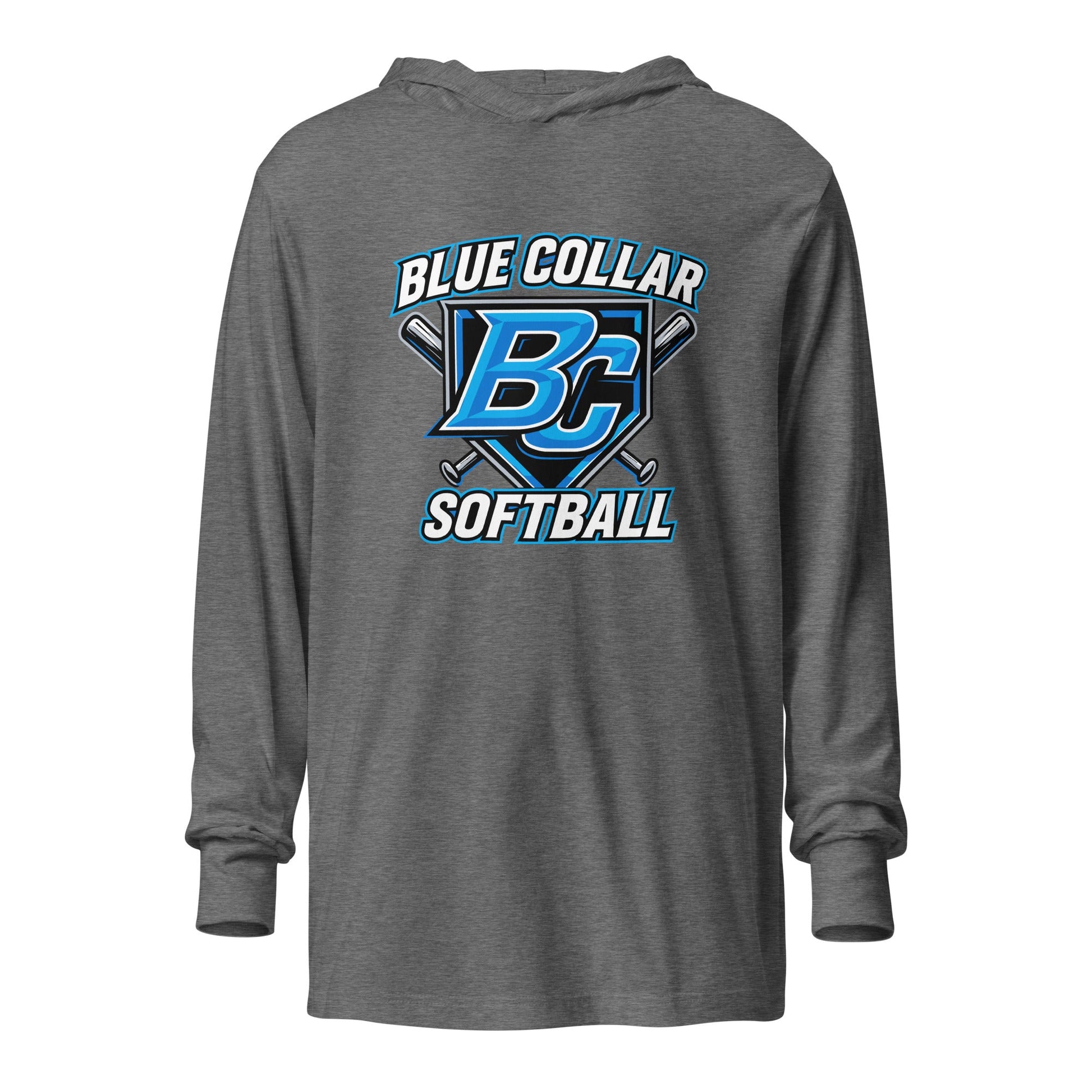 Performance | Hooded Long Sleeve T Shirt | Blue Collar Softball 2034 | Shield Logo